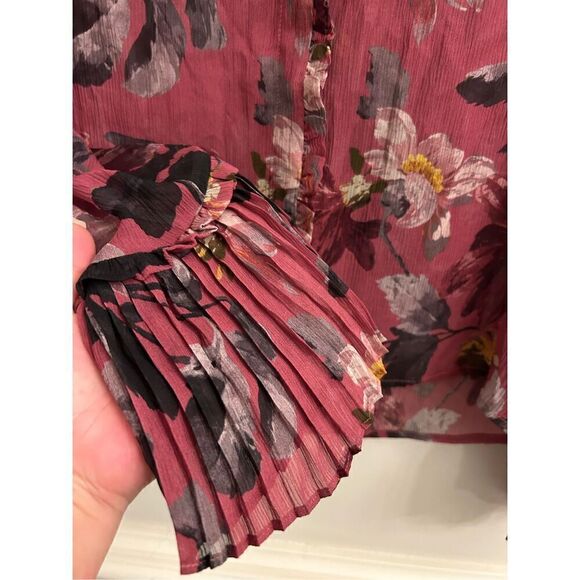 NWT PAIGE 100% Silk Palma blouse raspberry mousse XS - Picture 6 of 10